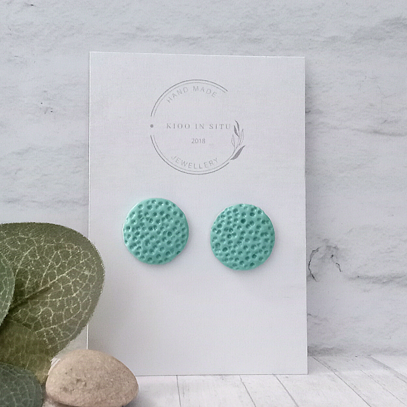 Show off your unique style with these one-of-a-kind handmade turquoise soft blue ear studs!